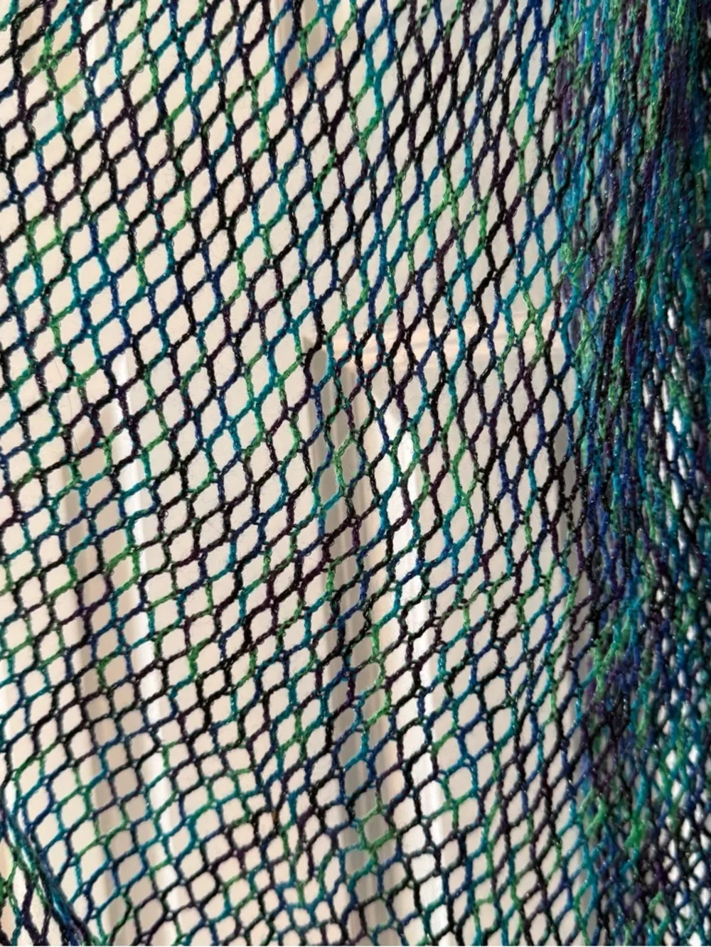 ⭐️ Open-Knit Blue & Teal Infinity Scarf